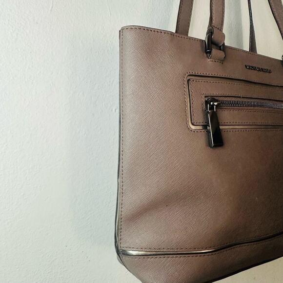 MICHAEL KORS Grey Square Frame Side Front Zip Up Metal Shoulder Straps Hand Bag - Picture 6 of 13